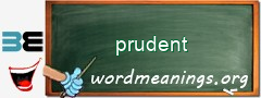 WordMeaning blackboard for prudent